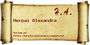 Herpai Alexandra névjegykártya