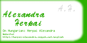 alexandra herpai business card